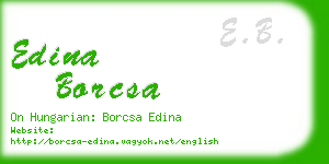 edina borcsa business card